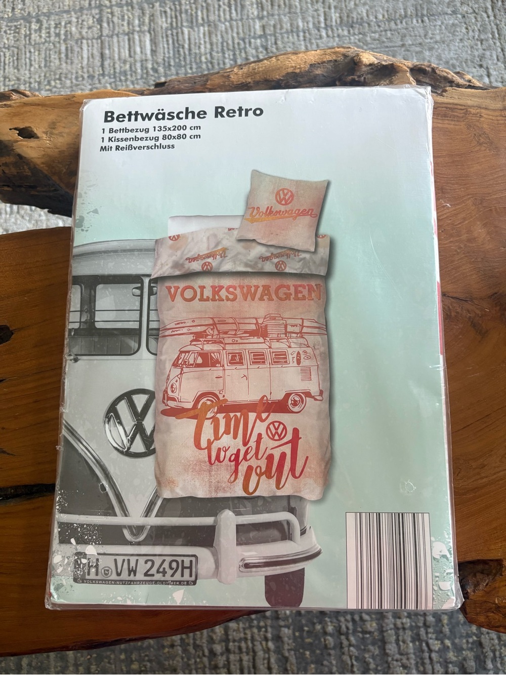 Retro VW Bus Bedding Set - Cream & Orange